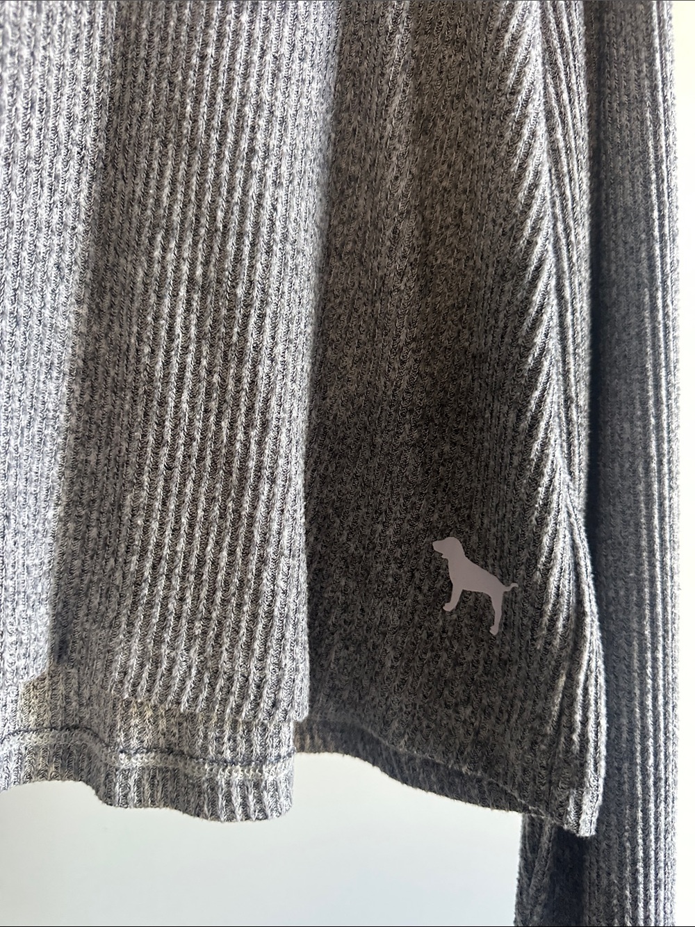 PINK Victoria's Secret Heather Gray Ribbed Crewneck Sweater - Picture 4 of 4
